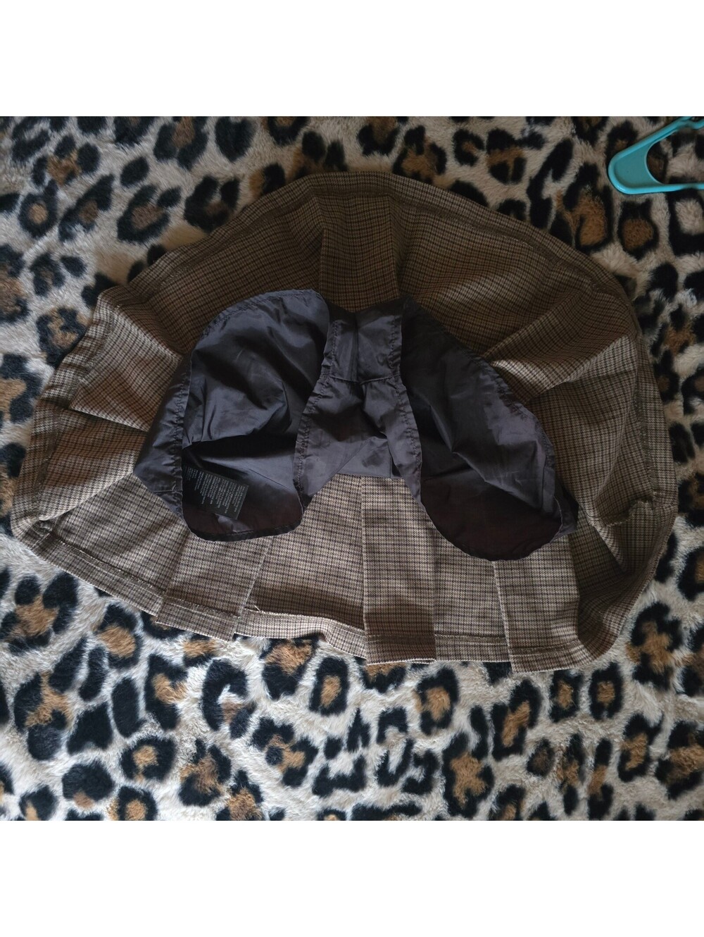 Urban Outfitters Plaid Pleated Mini Skirt Brown XS Women's - Picture 5 of 5